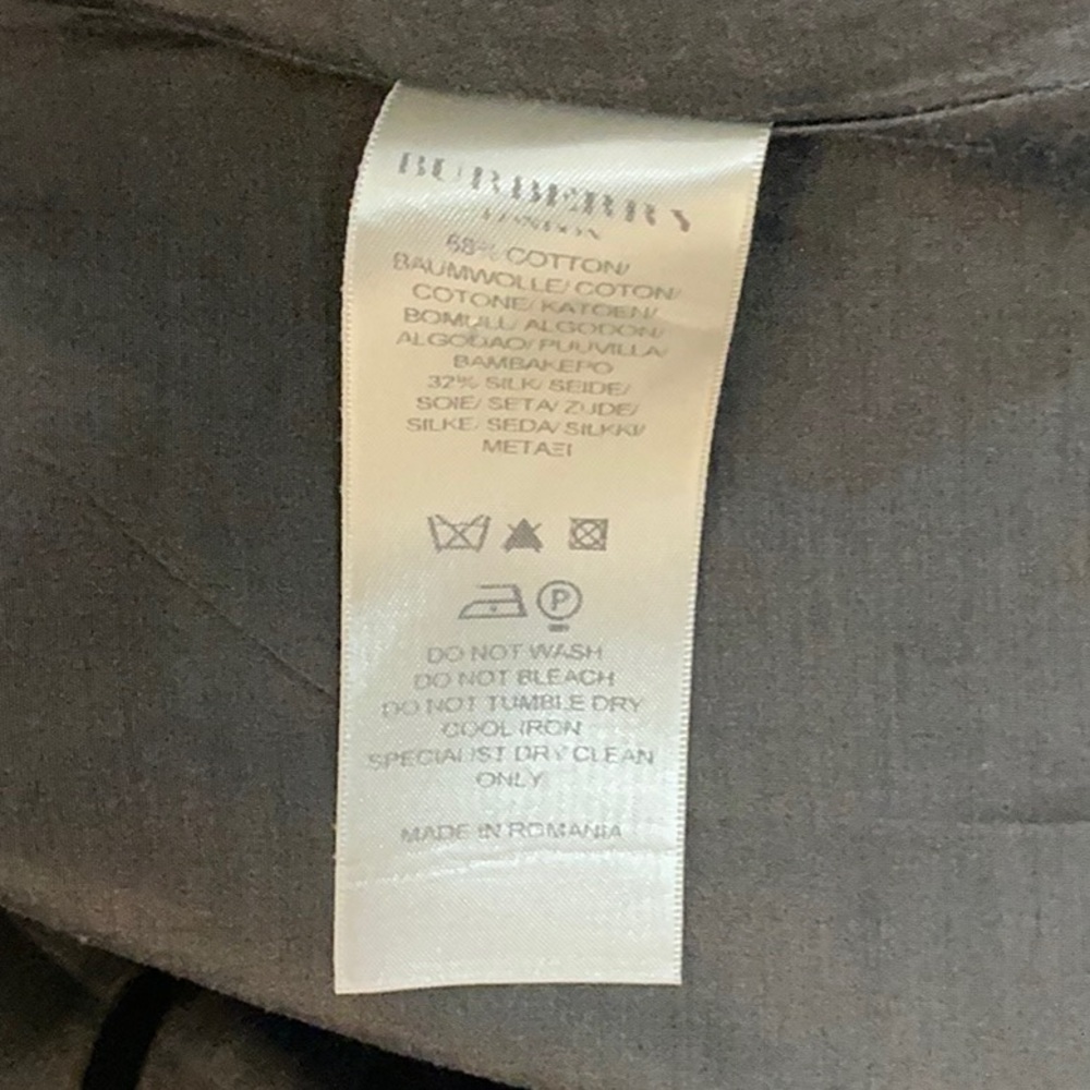 BURBERRY London Dress button down shift Silk cotton Plaid Olive green Fit: XS S - Picture 7 of 11